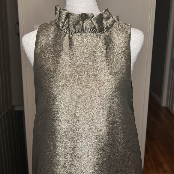 Tuckernuck Pomander Place Gold Glitter Metallic Mason Blouse New Size XS - Picture 6 of 12